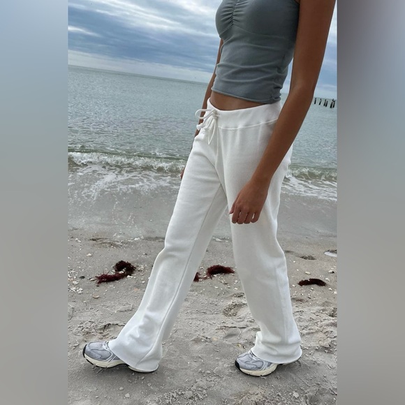 Brandy 🩷 Melville Rainey Cotton Sweatpants White Size  S - Picture 3 of 7